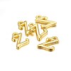 Golden Plated Alloy Letter Pendants PALLOY-J718-01G-Z-2