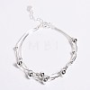 Round Beads Multi-strand Anklet for Girl Women AJEW-BB44865-A-4