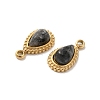 304 Stainless Steel Pave Natural Labradorite Teardrop Charms STAS-B074-04G-03-2