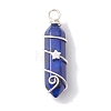 Natural Lapis Lazuli Double Terminal Pointed Pendants PALLOY-JF02673-04-1