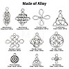 100Pcs 10 Styles Tibetan Style Alloy Pendants TIBEP-CJ0002-45-2