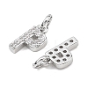 SHEGRACE Brass Micro Pave Clear Cubic Zirconia Pendants XGRQ29479-394P-P-2