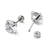 304 Stainless Steel Crystal Rhinestone Ear False Plugs STAS-C089-04E-P-2