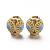Matte Gold Color Brass Hollow Beads KK-L155-07A-1