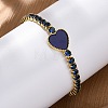 Brass Micro Pave Cubic Zirconia Link Chain Bracelets for Women BJEW-K273-01G-2