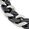 304 Stainless Steel Ceramics Cuban Link Chain Bracelets for Men BJEW-B102-02P-02-2