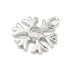 Christmas Brass Pave Clear Cubic Zirconia Charms KK-G548-04P-2