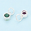 925 Sterling Silver Pave Cubic Zirconia Flat Round Charms STER-T009-18S-3
