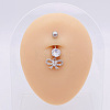 304 Stainless Steel Micro Pave Cubic Zirconia Belly Rings WGADED5-37-1