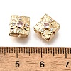 Brass Micro Pave Pearl Pink Cubic Zirconia Beads KK-M318-34G-02-3