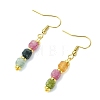 Natural Tourmaline Dangle Earrings EJEW-JE07308-01-4