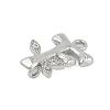 Brass Crystal Rhinestone Letter Links Connector Charms KK-S395-06P-F-2