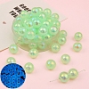 5Pcs Round Luminous Transparent Acrylic Beads PW-WG06E6C-06-1