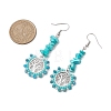 Alloy with Glass with Natural Apatite Dangle Earrings EJEW-MZ00218-02-3