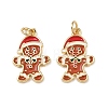 Christmas Brass Enamel Pendants KK-L255-17G-02-1