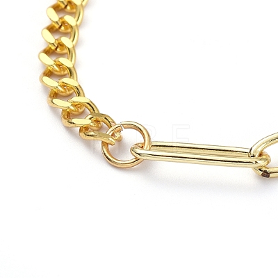 Brass Curb Chain/Paperclip Chain Necklaces X-NJEW-JN02781-01-1