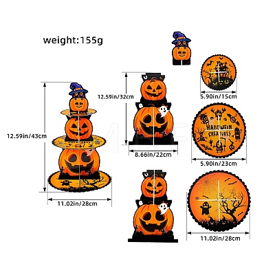 3-Tier Paper Halloween Cupcake Stand for Dessert Table PW-WG11E9C-01-1