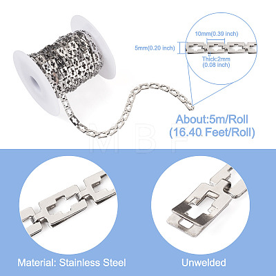 Stainless Steel Rectangle with Cross Link Chains CHS-TAC0002-01P-1