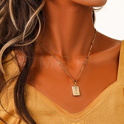 304 Stainless Steel Birth Flower Tag Pendant Necklaces for Women WG25FDF-07-1