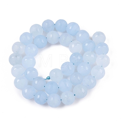 Frosted Natural White Jade Beads Strands G-T138-10mm-209C-1