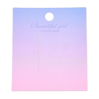 Gradient Color Rectangle Paper Hair Clip Display Cards with Hanging Hole CDIS-T004-19A-1