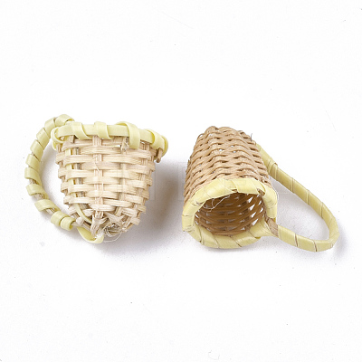 Handmade Reed Cane/Rattan Woven Pendants X-WOVE-T006-093A-1