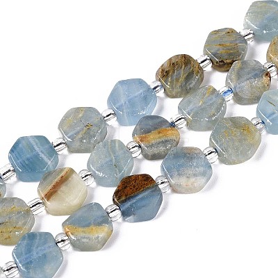 Natural Blue Calcite Beads Strands G-P534-A24-02-1