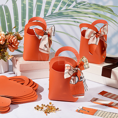 10 Bags PU Leather Wedding Candy Tote Boxes CON-CL0001-20B-1