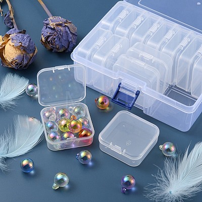 13Pcs Square Plastic Organizer Beads Storage Containers CON-YW0001-36-1