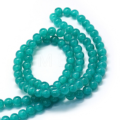 Baking Painted Imitation Jade Glass Round Bead Strands DGLA-Q021-10mm-07-1