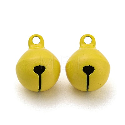 Spray Painted Brass Bell Pendants LS-KK-G281-H11-1