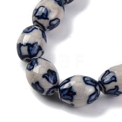 Handmade Blue and White Porcelain Beads PORC-I027-16B-1