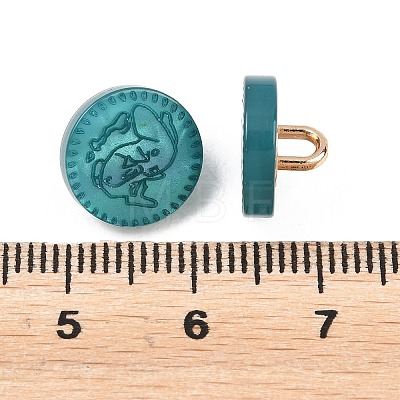 1-Hole Resin Alloy Shank Buttons FIND-B065-03G-06-1