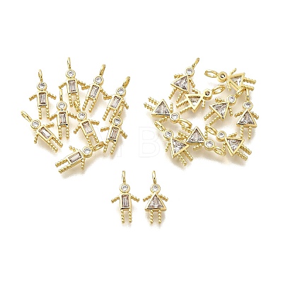 Brass Micro Pave Cubic Zirconia Pendants LS-KK-D339-02G-04-1