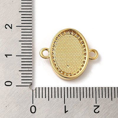 Rack Plating Brass Micro Pave Clear Cubic Zirconia Connector Charms KK-D088-39G-1