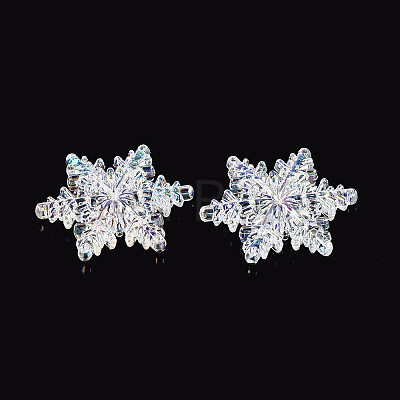 UV Plating Christmas Transparent Acrylic Multi-Strand Links OACR-Q197-02-1