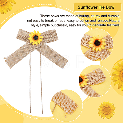 Polyester Ribbon Sunflower Bow DIY-WH0321-08-1