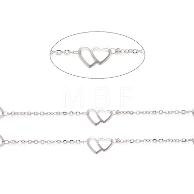 304 Stainless Steel Heart Link Cable Chains CHS-E006-05P-1