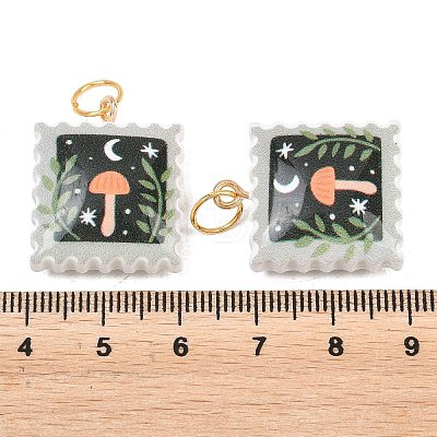 Printed Opaque Acrylic Pendants SACR-P036-01J-G-1