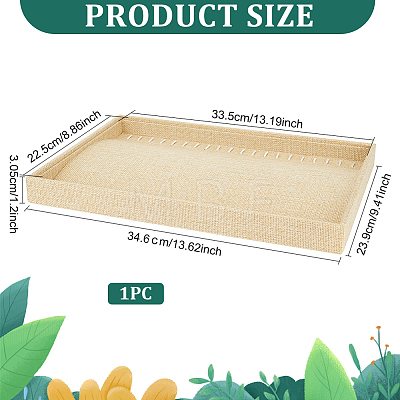 Rectangle MDF Covered with Linen Necklace Display Trays NDIS-WH0001-15-1