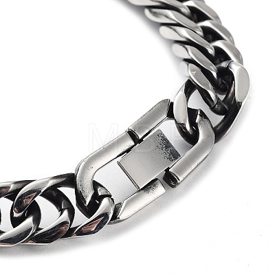 304 Stainless Steel Cuban Link Chains Bracelets for Men BJEW-D031-06P-1