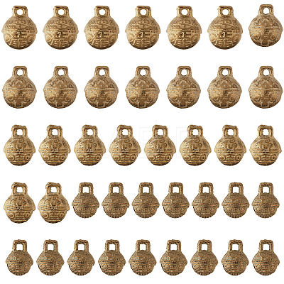 40Pcs 4 Styles Brass Bell Pendants KK-CA0002-54-1