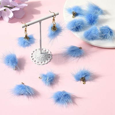 Faux Mink Fur Tassel Pendant Decorations FIND-YW0002-24F-1