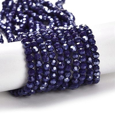 Electroplate Opaque Glass Beads Strands LS-EGLA-A035-P4mm-A09-1