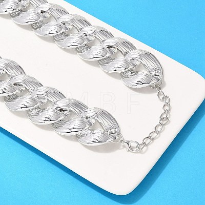 Electroplated CCB Curb Chain Necklace & Bracelets Set SJEW-G084-01P-1