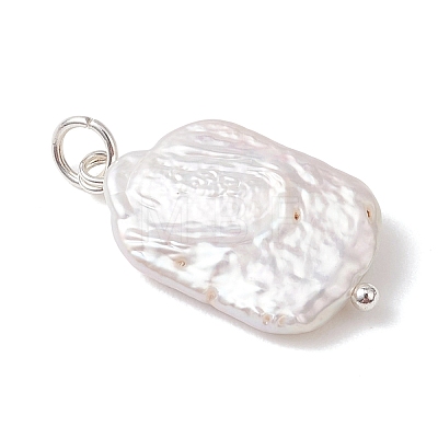 Natural Baroque Pearl Keshi Pearl Pendants PALLOY-JF04966-1