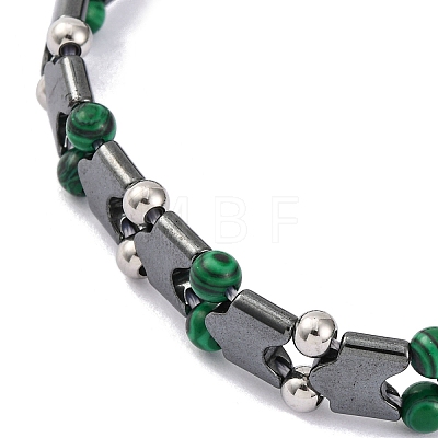 Synthetic Malachite Beaded Bracelets BJEW-P339-03P-06-1