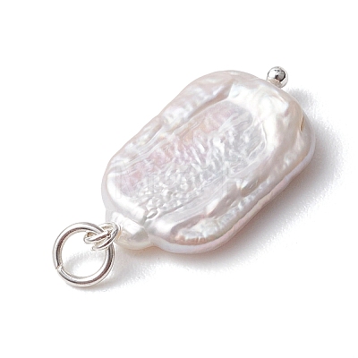 Natural Baroque Pearl Keshi Pearl Pendants PALLOY-JF04966-1