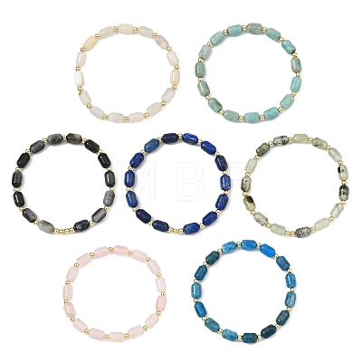 Natural Gemstone & Synthetic Non-magnetic Hematite Beaded Stretch Bracelets for Women Men BJEW-JB13827-1