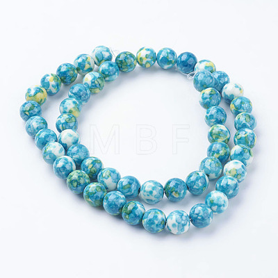 Synthetic Ocean White Jade Beads Strands G-B367-3-1